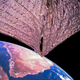 LightSail 2 soaring above the Arabian Peninsula and the Red Sea.
